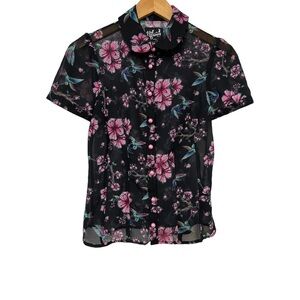 Hell Bunny Hummingbird Blouse Size XS